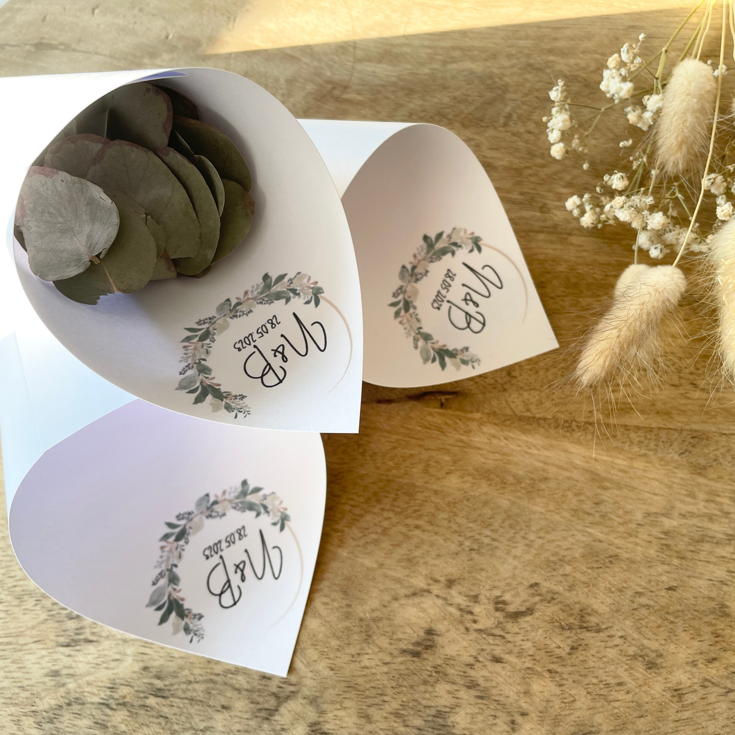 Blumentüte 20 Papierdrucke | Blumentüte Hochzeit | personalisierbar | inkl. Banderolen Freudentränen | DIY