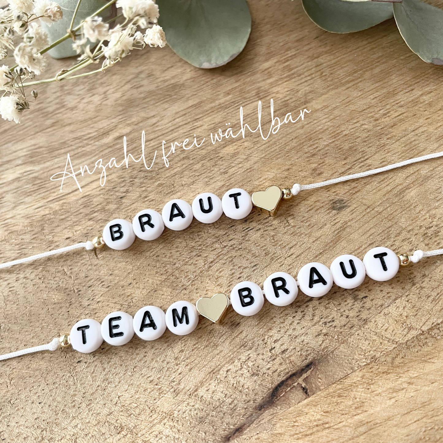 Team Braut | Armband JGA | personalisierbar | Trauzeugin | Armband Junggesellinnenabschied | Freundschaftsband | Team bride