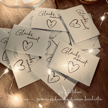 24 Glücksmomente | digitale Datei | Adventskalender zum selbst drucken und beschriften