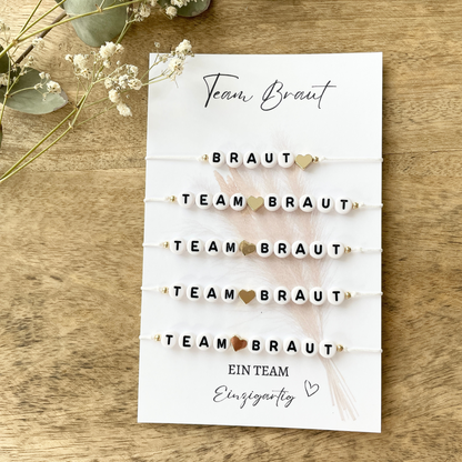 Team Braut | Armband JGA | personalisierbar | Trauzeugin | Armband Junggesellinnenabschied | Freundschaftsband | Team bride