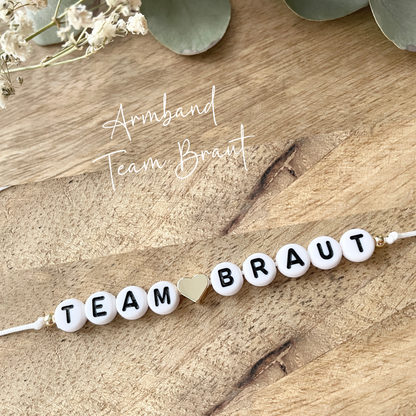 Team Braut | Armband JGA | personalisierbar | Trauzeugin | Armband Junggesellinnenabschied | Freundschaftsband | Team bride