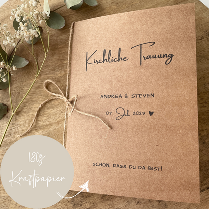 Kirchenheft Trauung Nr. 01 | personalisierbar | Katholischer Gottesdienst | kirchliche Trauung | Hochzeit | Kirche Heft