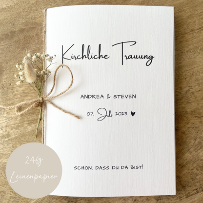 Kirchenheft Trauung Nr. 01 | personalisierbar | Katholischer Gottesdienst | kirchliche Trauung | Hochzeit | Kirche Heft