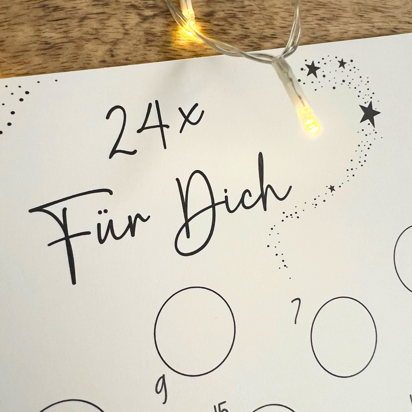 Adventskalender zum selbst beschriften mit 24 Rubbellosen | gold oder silber | DIN A4 | DIY