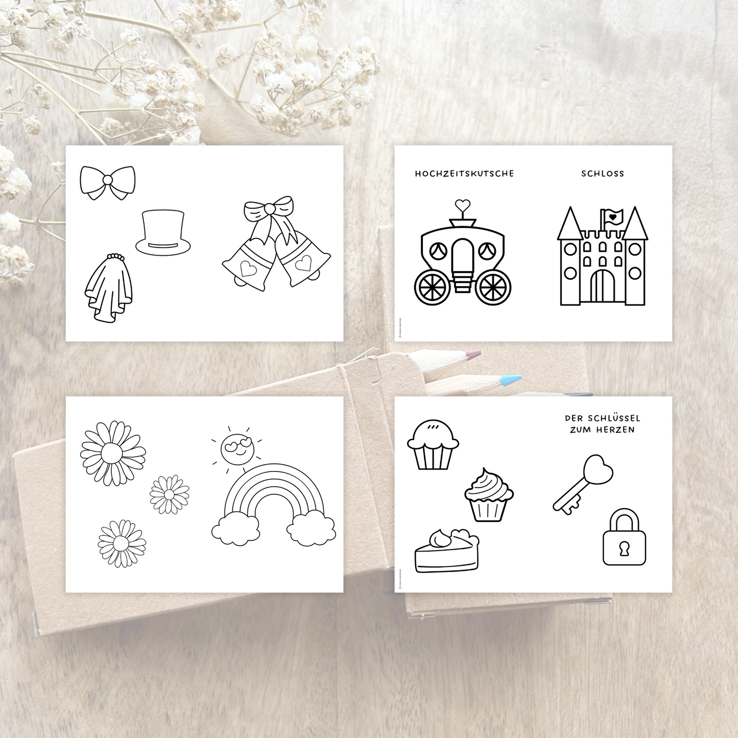 Malbuch für Kinder | Hochzeit Unterhaltung Kinder | 20 Seiten mit Ausmalbildern | Digitale Datei PDF | DIY